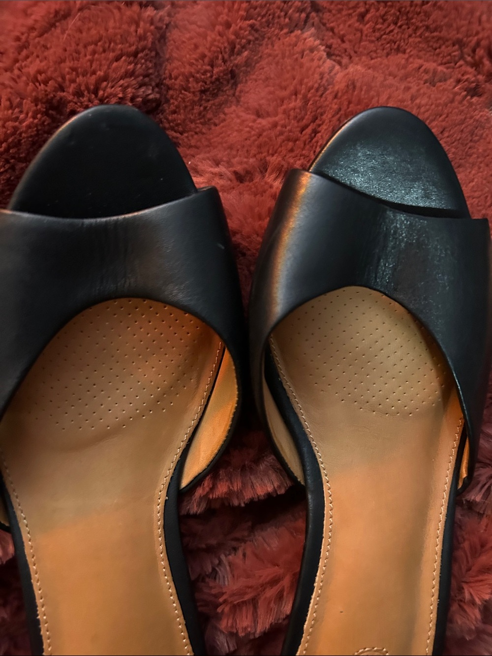 Corso Como Black Slide Mules with Tan Insole - Picture 5 of 8